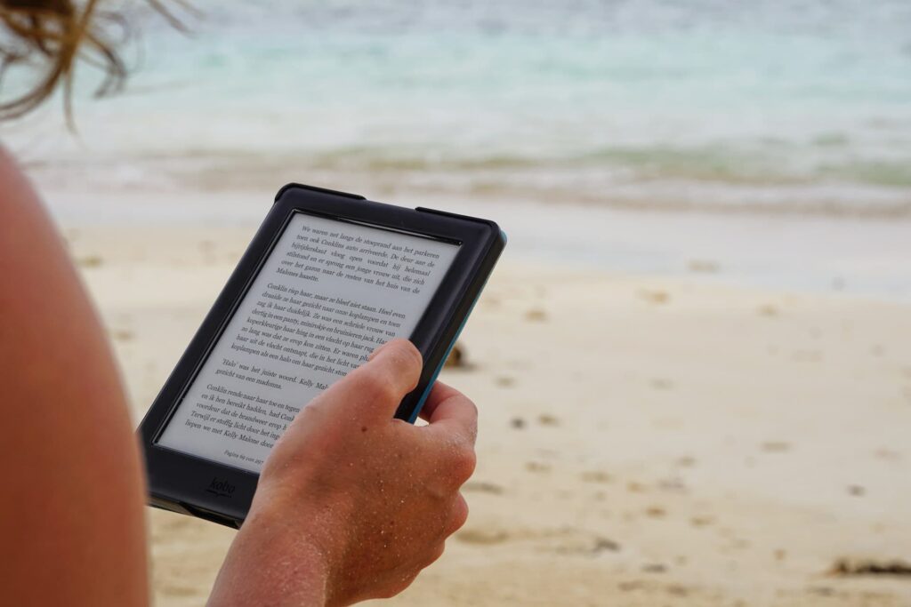 Woman reading an ebook